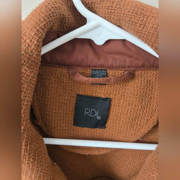 RDI Brown Oversized Shacket Womens Size Large - Picture 2 of 7
